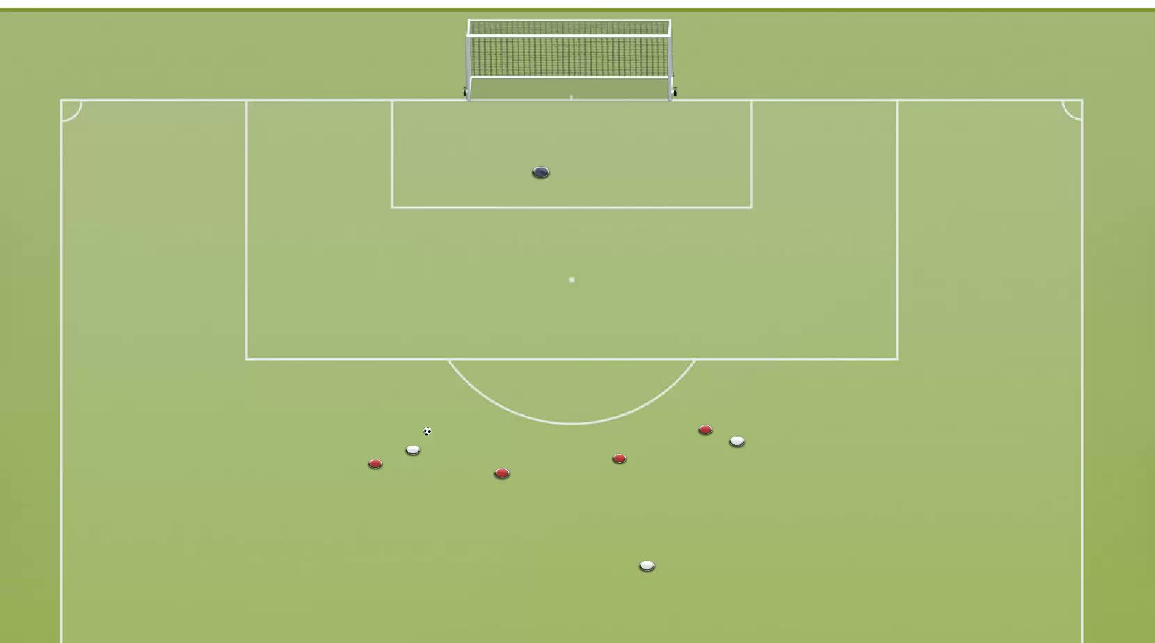 1v1 with GK playing zones correctly